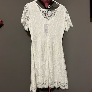 NWT White lace short sleeve dress